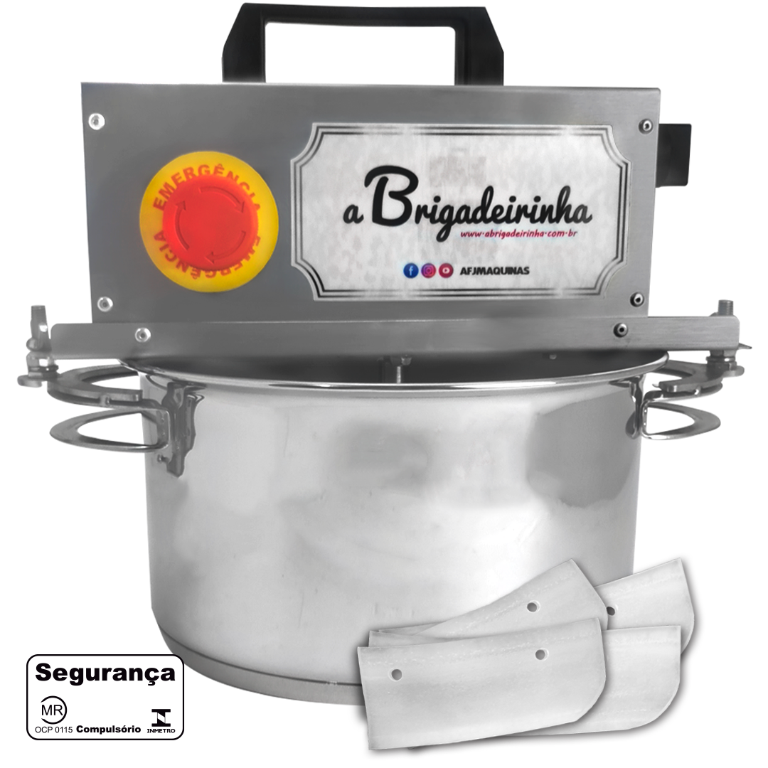 Panela para mexer doces em aço INOX 24 CM - Modelo Silver