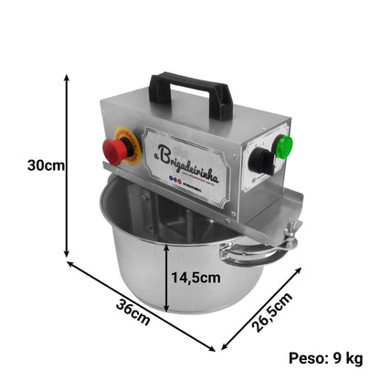 Panela para mexer doces em aço INOX 24 CM - Modelo Silver