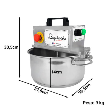 Panela para mexer doces em aço INOX 28 CM - Modelo Silver
